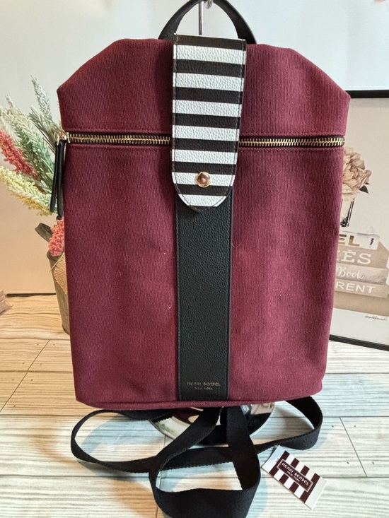 henri bendel Handbags - Henri Bendel Maroon Canvas Backpack with Black Accent - Women Bags